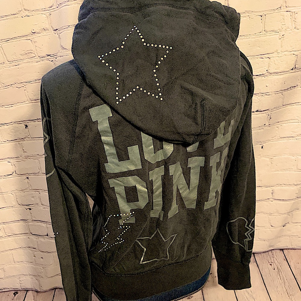 Victoria’s Secret Pink Zip up Hoodie with Gems